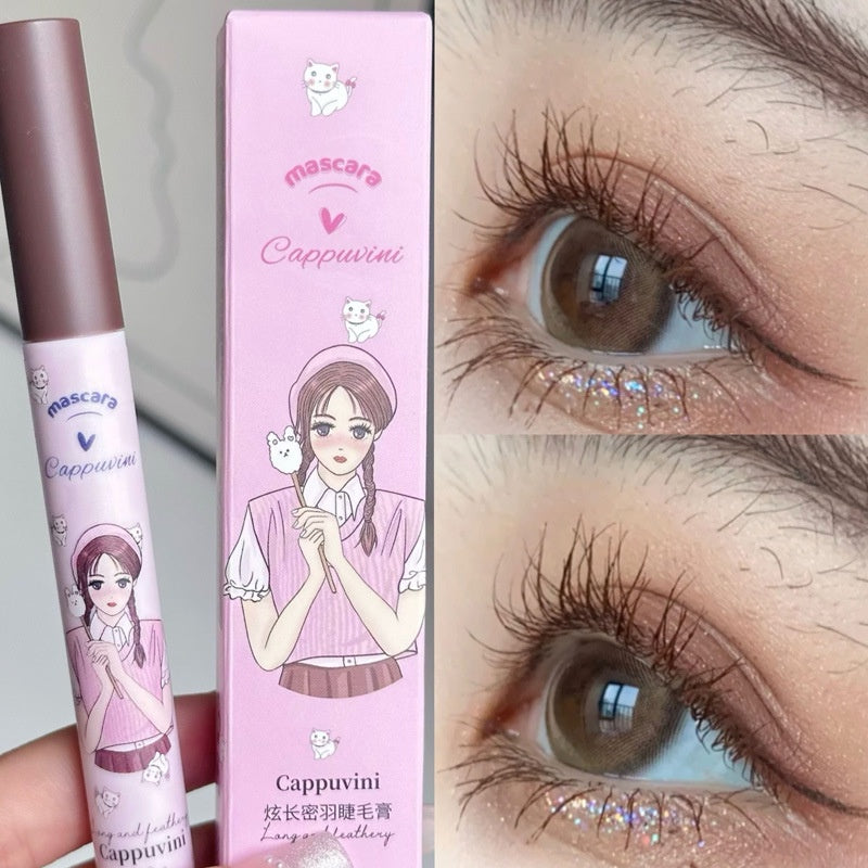 Cappuvin Little Girl Mascara Curl Lengthening Brown Beautiful Makeup Long-wearing Volumizing Water Proof Lasting Mascara