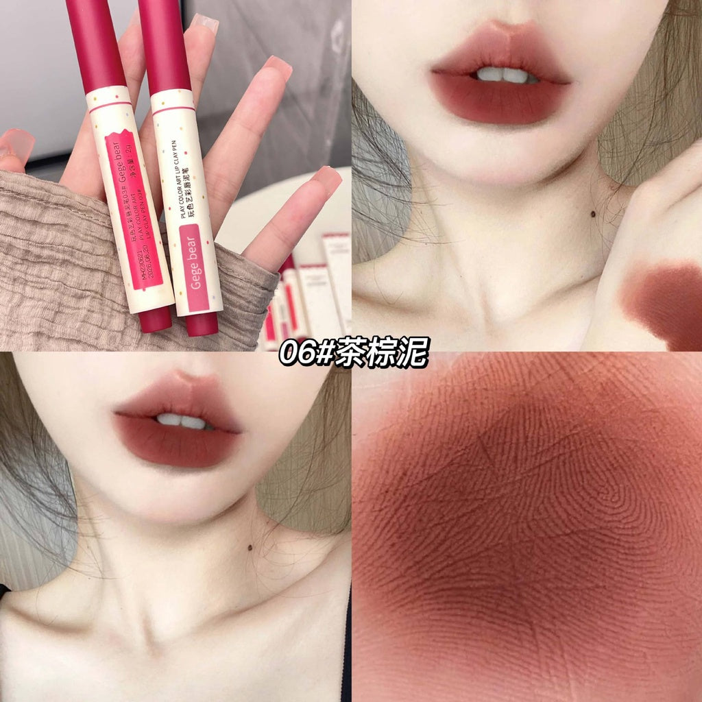 Gege Bear Crayon Lipstick Matte Water Proof Lasting Not Easy To Fade Lipstick Pen