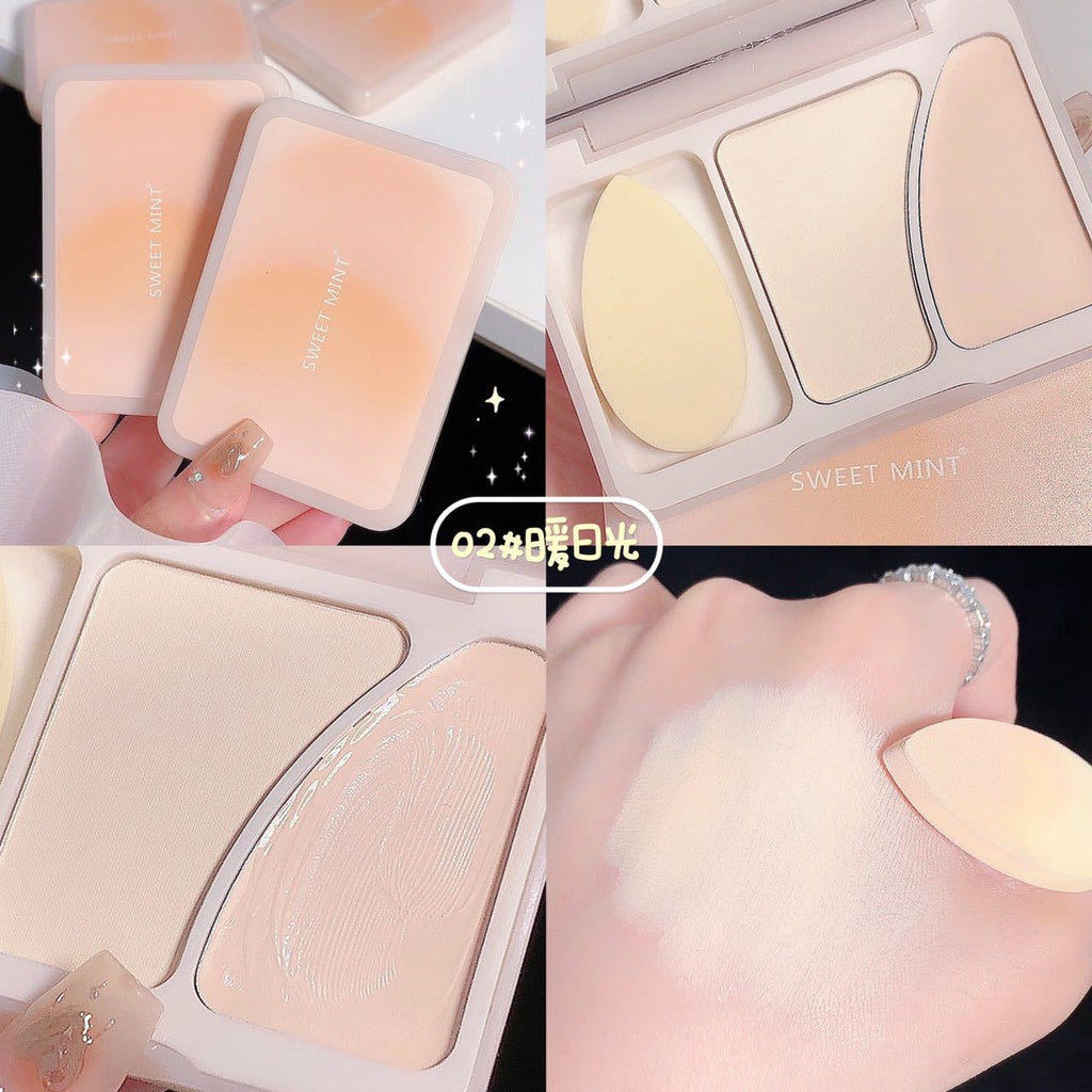 SWEET MINT Concealer Highlight Matte Moisturize Increase Facial Brightness Waterproof Dual -color High Disc