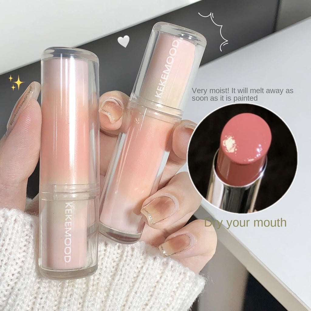 Kekemood Lipstick Colored Round Tube Mirror Surface Moisturize Moisturizing Water Proof Lasting Nature Lip Gloss