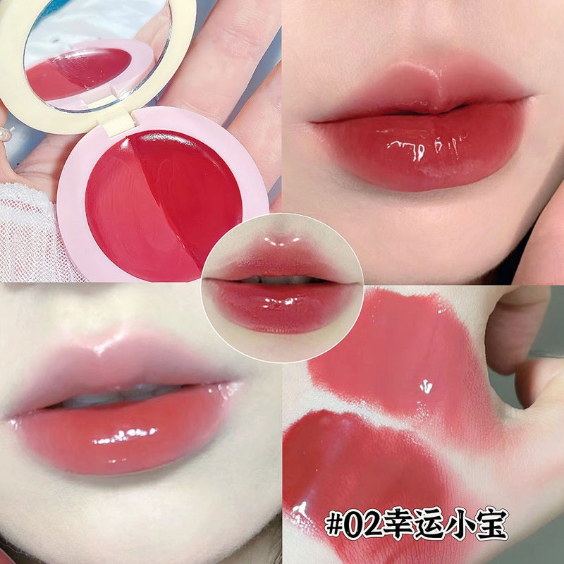 Cappuvini Dual -color Lip Gloss Moisturize Mirror Surface Water Proof Lipstick Containing A Brush