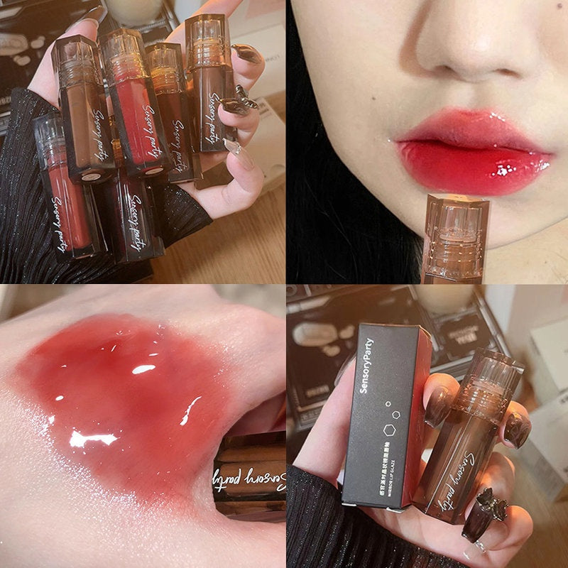 Hexagon Mirror Surface Lip Gloss Moisturize Moisturizing Water Proof Not Easy To Fade Lipstick