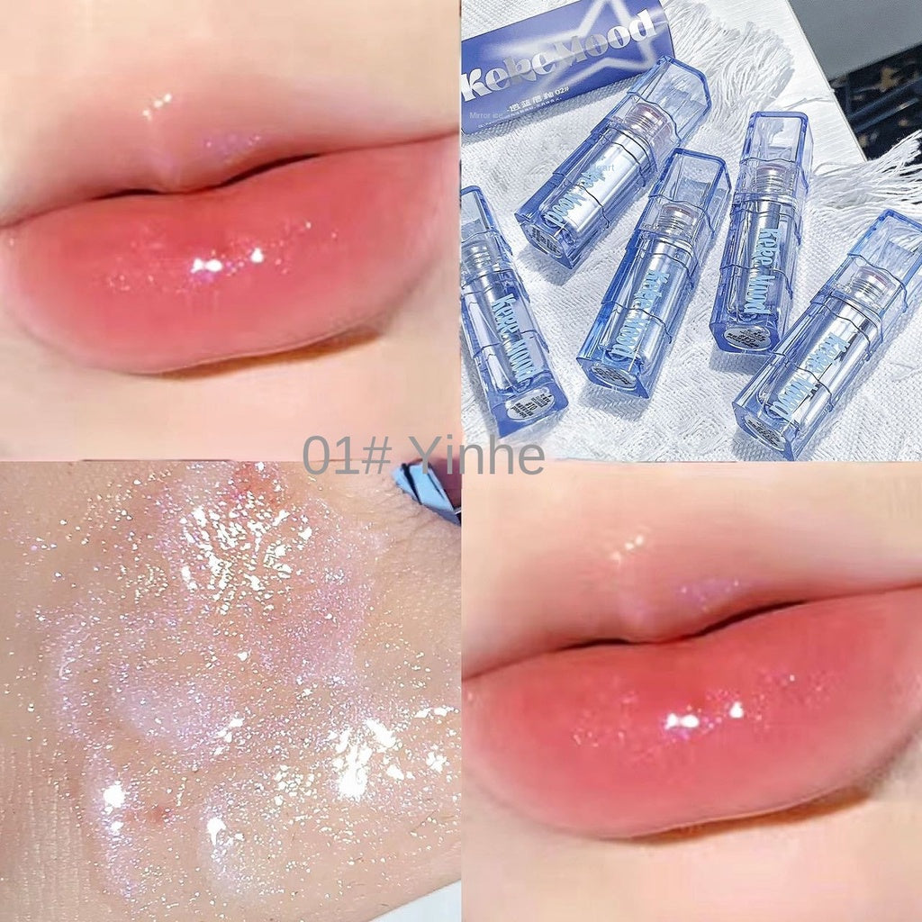 Kekemood Lip Gloss Blue Mirror Surface Moisturize Moisturizing Lasting Water Proof Lipstick