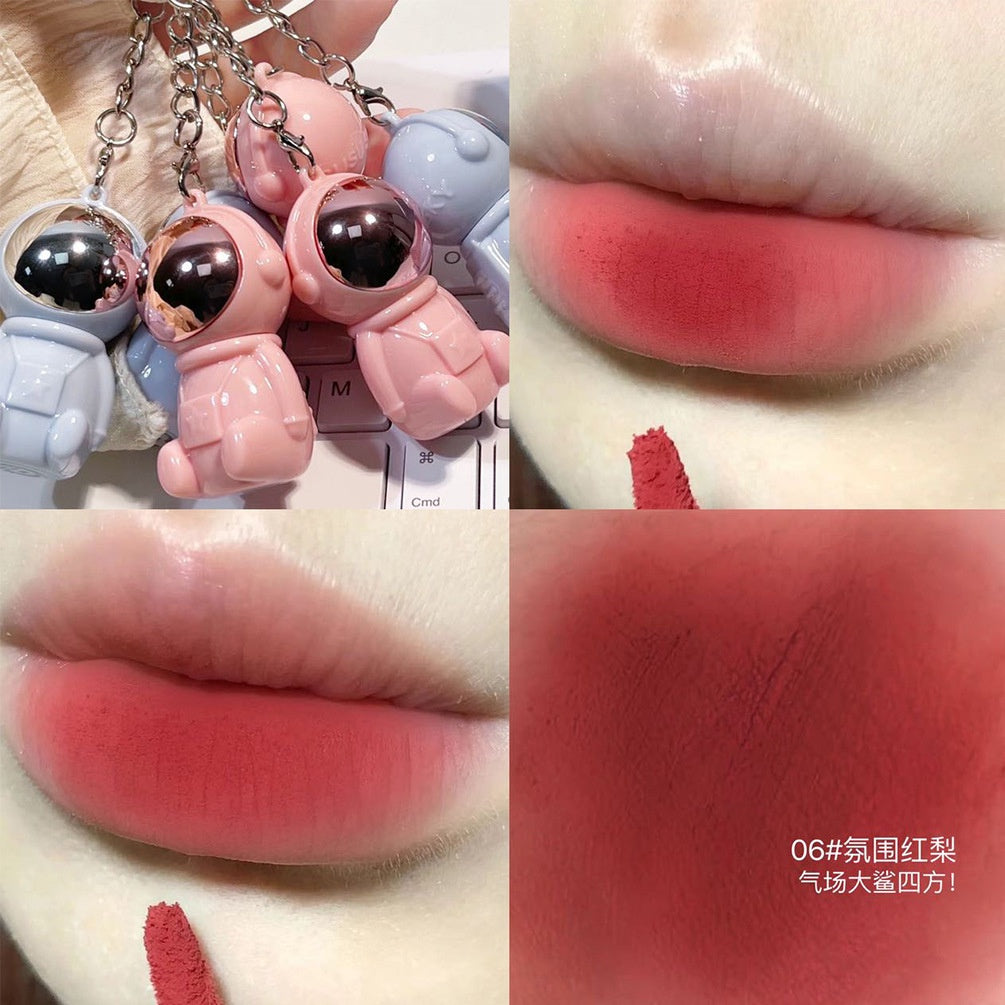 Cute Pendant Astronaut Lip Gloss Matte Water Proof Lasting Nature Lipstick