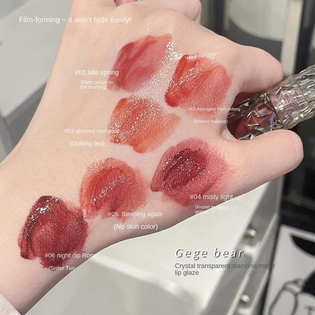 Gege Bear Mirror Surface Lip Gloss Moisturize Water Proof Not Easy To Fade Lasting Lipstick