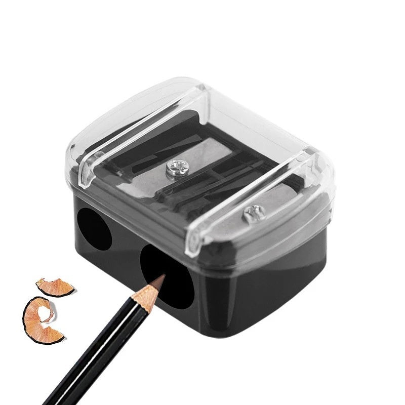 Dual -hole Pencil Sharpener Eyebrow Pencil Highlight Pen Students Learn Office Stationery Manually Plastic Roll Pencil Sharpener