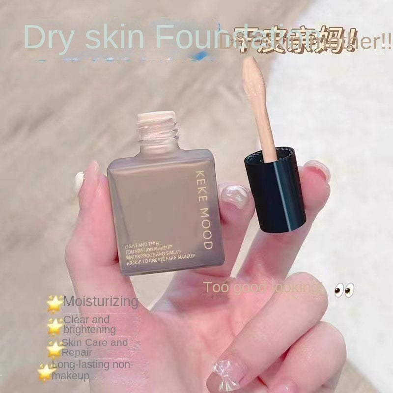 KeKeMood Small Square Bottle Liquid Foundation Lasting Concealer Waterproof Oil Control Moisturizing Nature Makeup