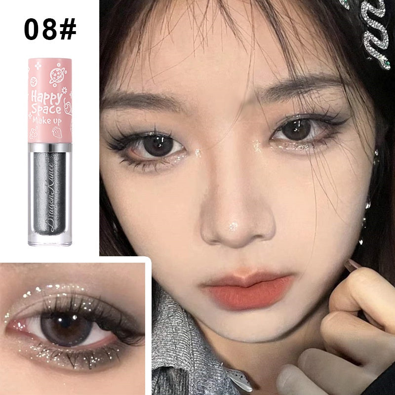 Liquid Eyeshadow Glitter Eye Shadow Pearlescent Shiny Lying Silkworm Penwater Proof Lasting  Highlight 8 Color