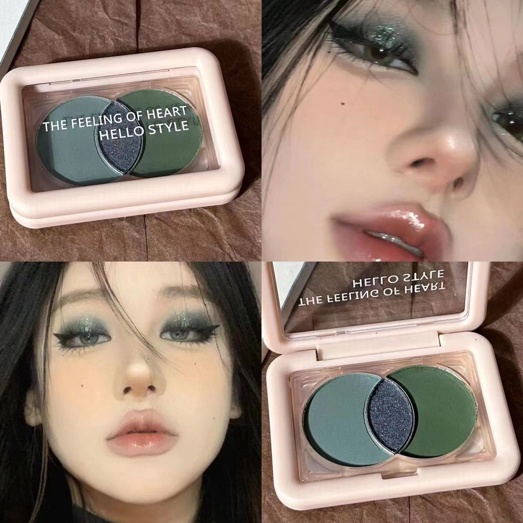 Hello Style Small Square Box Three -color Eye Shadow Plate Pearlescent Sparkling Matte Water Proof Rose Disk Eye Shadow