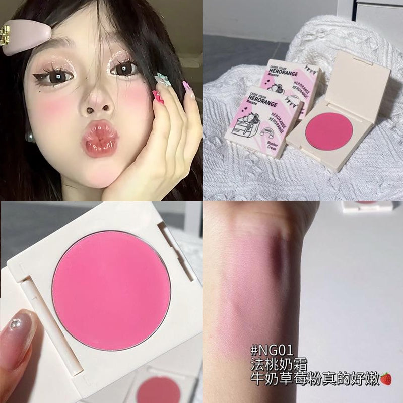 HERORANGE Blush Cream Pink Moisturize Moisturizing Water Proof Lasting Young Girl Blush Palette