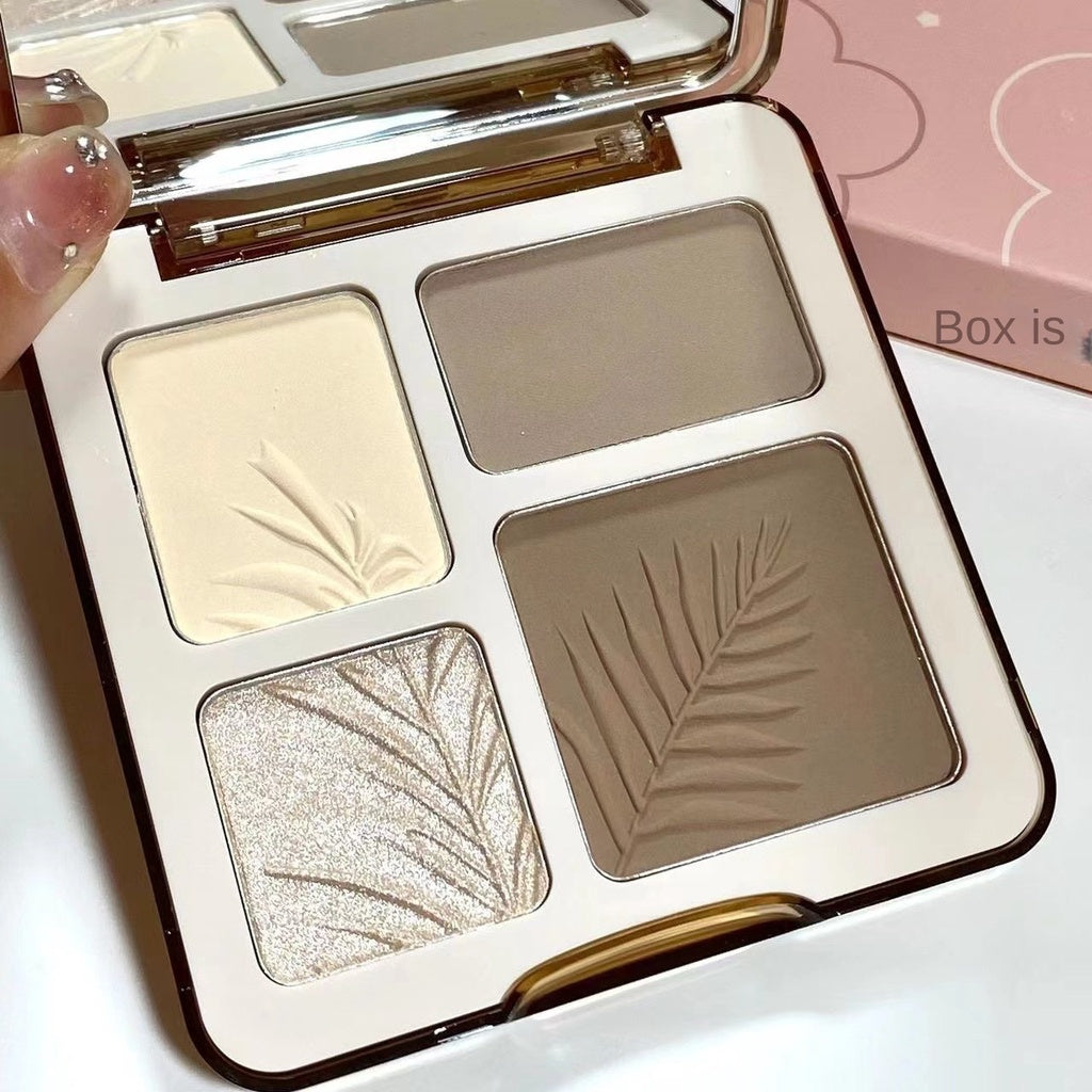 MUGE LEEN Four-color Highlight Contouring Comprehensive Disk Matte Water Proof Lasting Brighten Shadow Nose Shadow