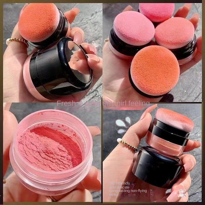 FOMIX Monochrome Blush Matte Nature Makeup Setting Powder Water Proof Lasting Portable with Small Mirror Blush Cream Blusher