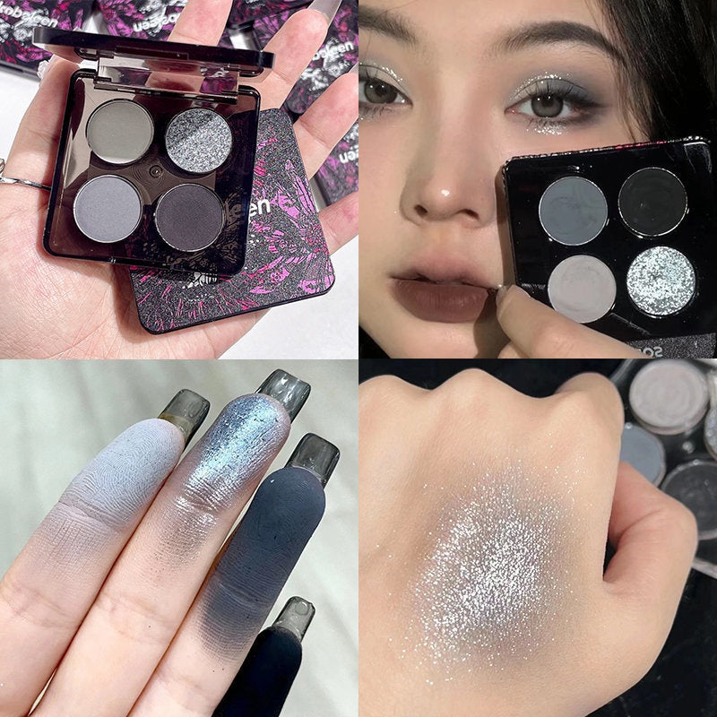 Kobeleen Lace Four -color Eye Shadow Palette Pearlescent Matte Water Proof Glittering High -level Eye Makeup Eye Shadow