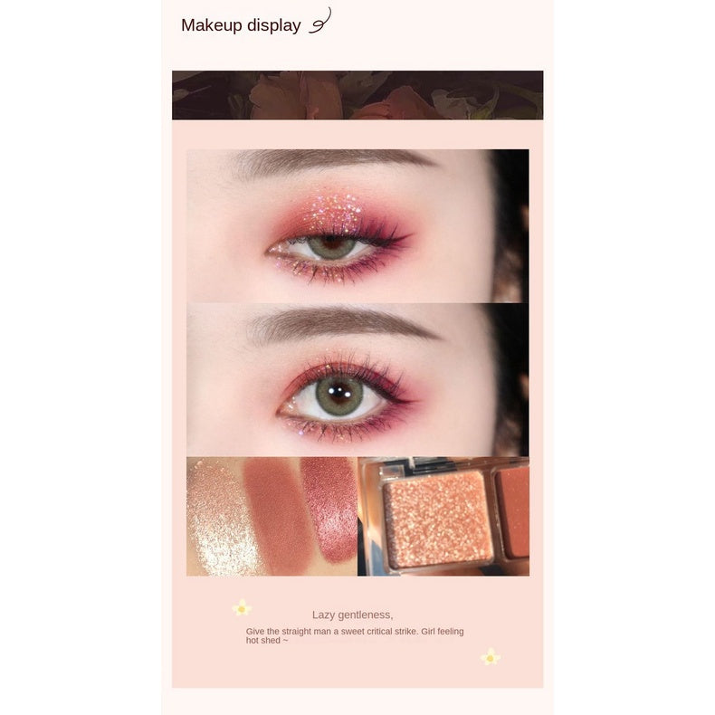 Tricolor Eyeshadow Transparent Little Daisy Matte Pearlescent Sequins Shiny Water Proof Eyeshadow Palette