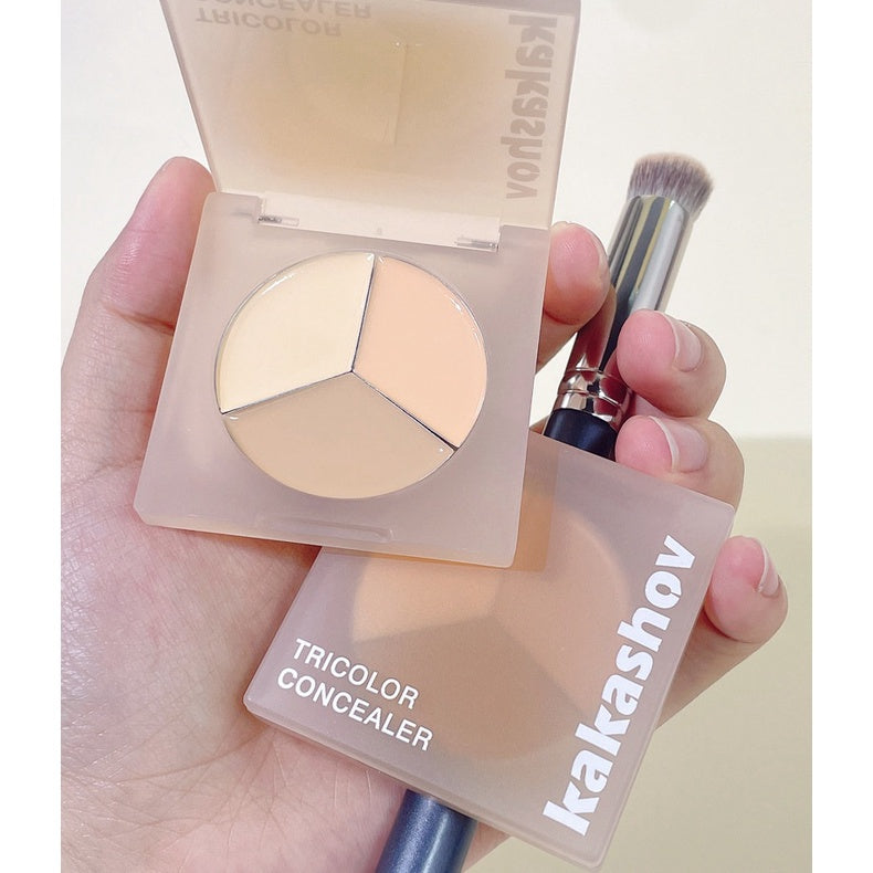 Kakashow Tricolor Concealer Brighten Water Proof Nature Covering Spot Dark Circles Concealer