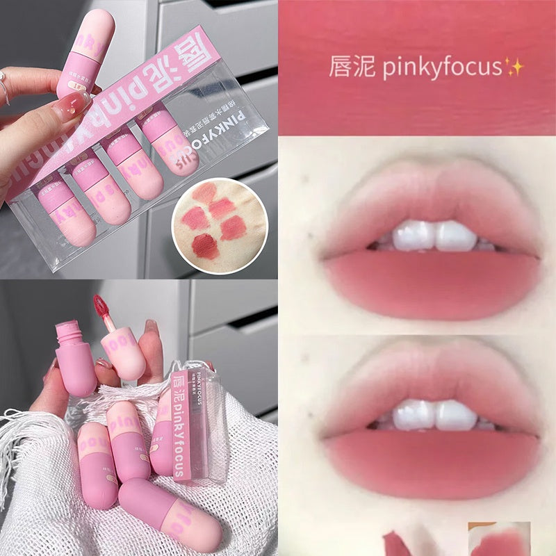 Pinkyfocus Capsule Lip Gloss Matte Velvet Water Proof Lasting Not Easy To Fade Lipstick