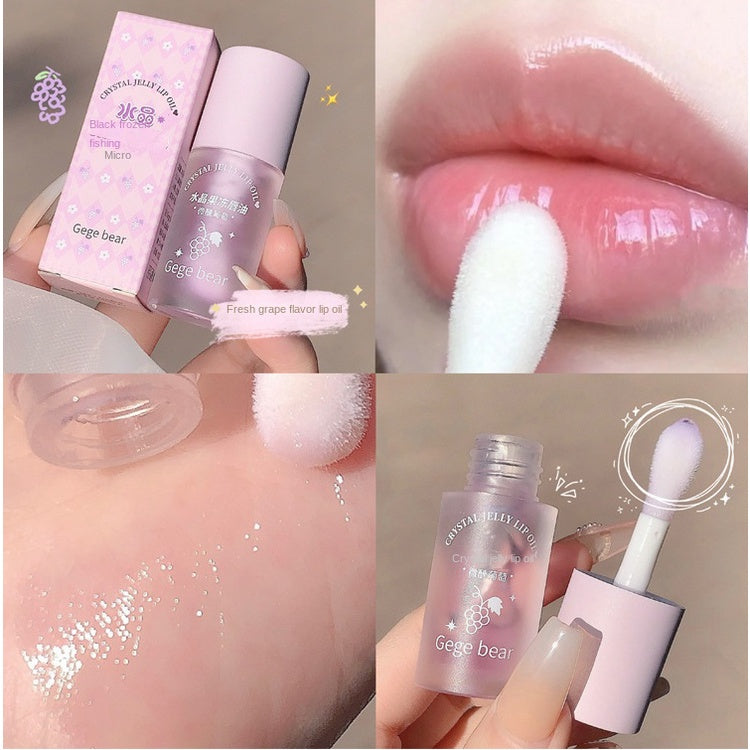 Gege Bear Jelly Lip Oil Transparent Lip Balm Moisturize Moisturizing Mirror Surface Lip Gloss