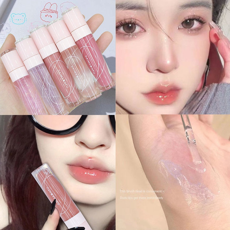 DAIMANPU Lip Gloss Lip Oil Moisturizing Moisturize Water Proof Lasting Mirror Surface Lip Gloss