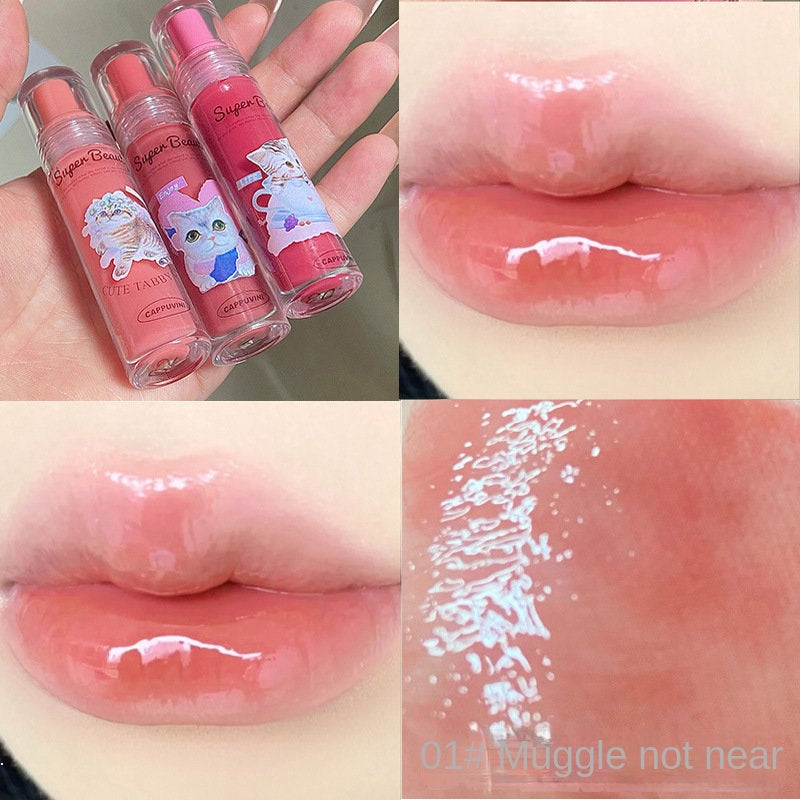 Cappuvini Cat Lip Gloss Lip Essence Lip Glaze Lip Oil Protection Mirror Surface Moisturize Moisturizing Water Proof Lipstick