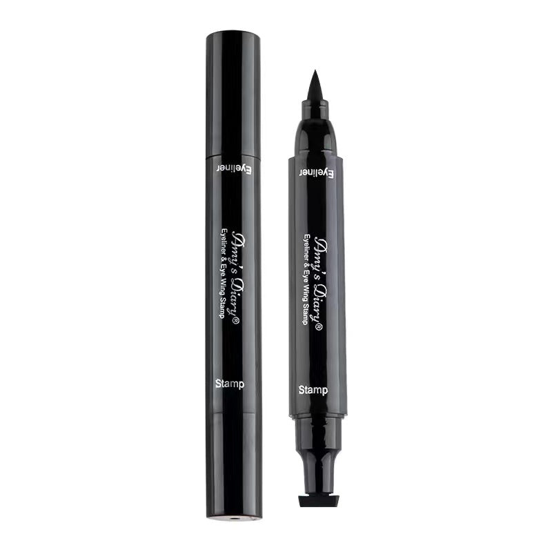 Eyeliner Double Head Triangle Water Proof Quick Drying Novice Portable Eye Makeup Liquid Eyeliner