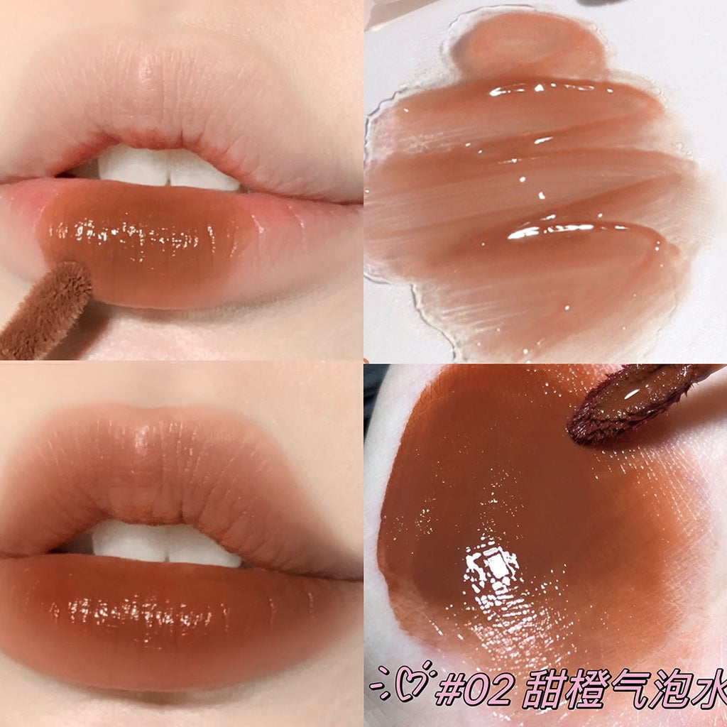 Cappuvini Lip Gloss Mirror Surface Purple Circular Tube Lip Glaze Moisturize Moisturizing Water Proof Lipstick