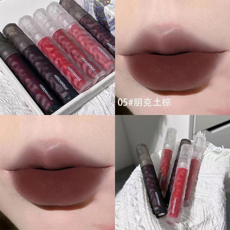 HERORANGE Lip Gloss Frosted Matte Lip Glaze Water Proof Lasting Nature Lipstick