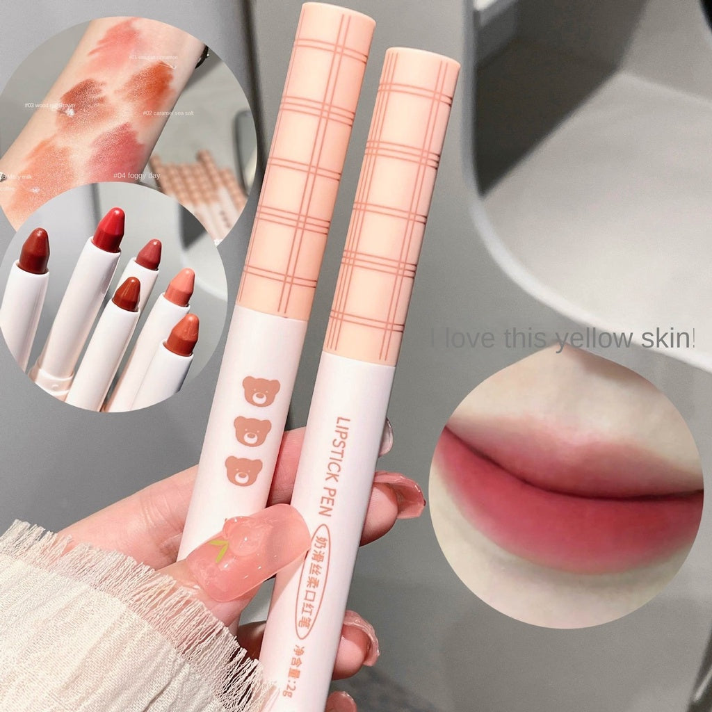 Lipstick Cute Little Bear Lipstick Pen Matte Moisturize Water Proof Crayon Lip Gloss