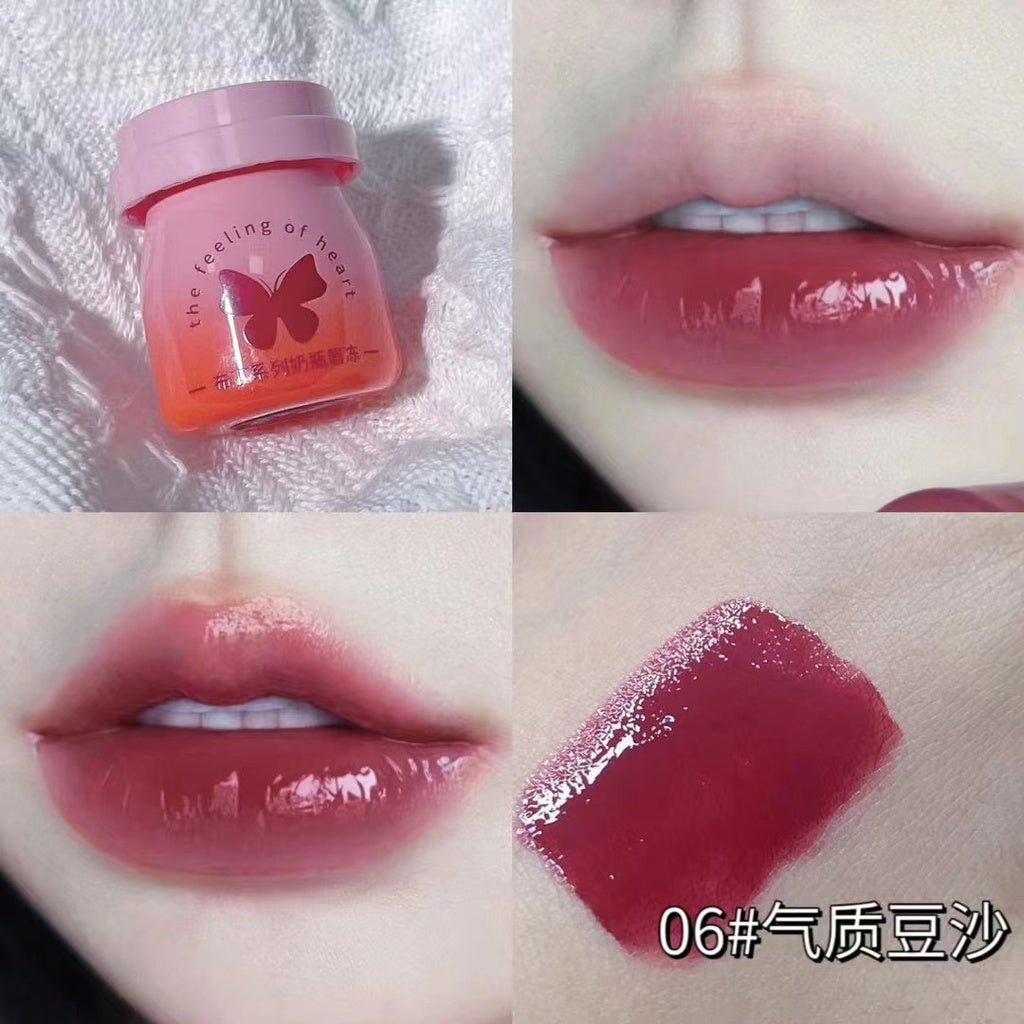 Herorange Butterfly Lipstick Pudding Mirror Surface Moisturizing Moisturize Water Proof Not Easy To Fade Lip Gloss