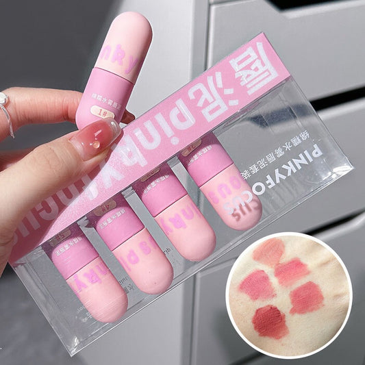 Pinkyfocus Capsule Lip Gloss Matte Velvet Water Proof Lasting Not Easy To Fade Lipstick