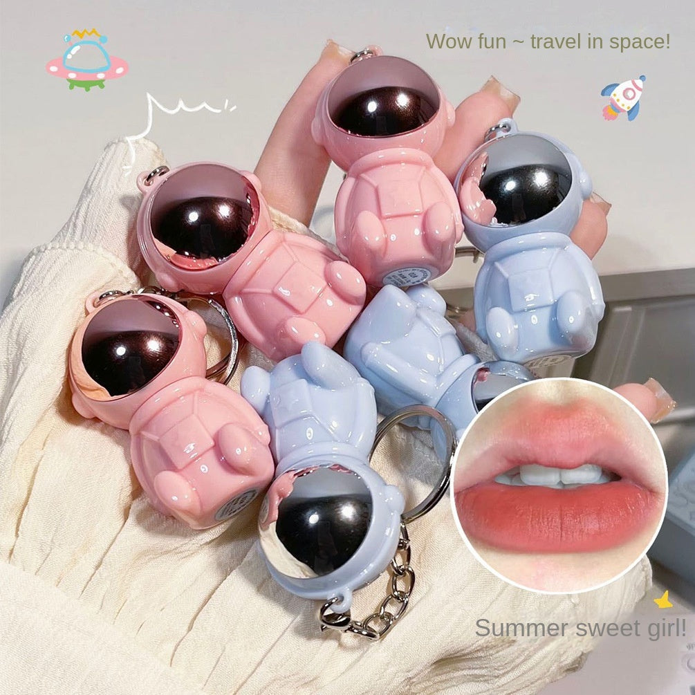 Cute Pendant Astronaut Lip Gloss Matte Water Proof Lasting Nature Lipstick