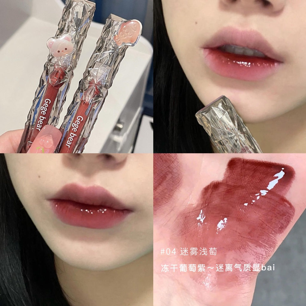 Gege Bear Mirror Surface Lip Gloss Moisturize Water Proof Not Easy To Fade Lasting Lipstick