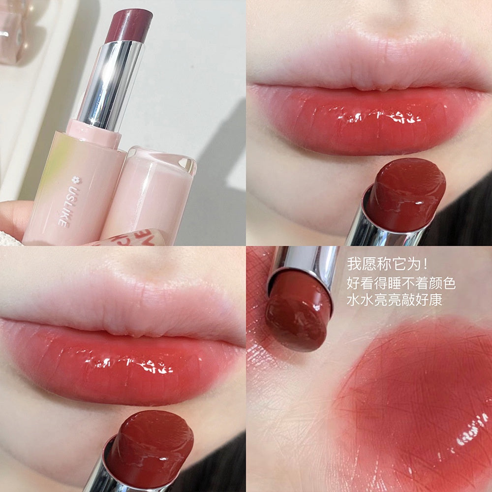 Kekemood Lipstick Colored Round Tube Mirror Surface Moisturize Moisturizing Water Proof Lasting Nature Lip Gloss