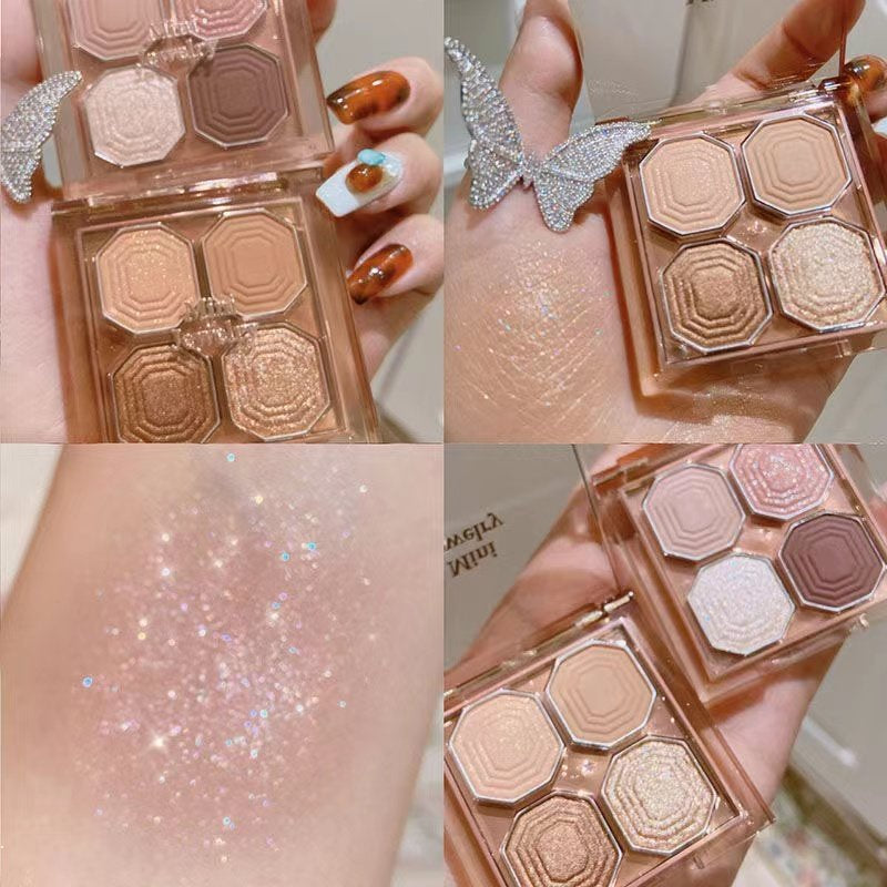 Eye Shadow Exquisite Matte Exquisite Fine Glitter Not Easy To Take Off Makeup Waterproof Pearlescent Eyeshadow Palette