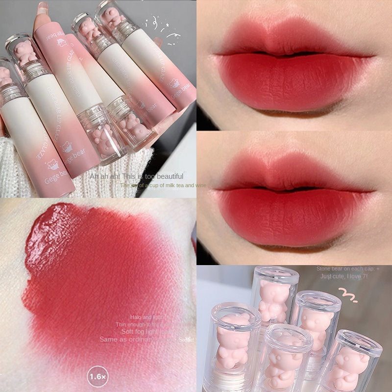 Gege Bear Cute Bear Lip Gloss Moisturize Moisturizing Lasting Waterproof Not Easy To Fade Portable Nature Lipstick