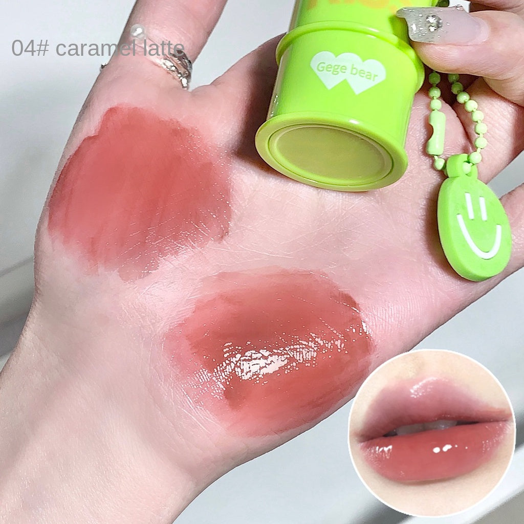 Gege Bear Lip Gloss Mirror Surface Moisturize Moisturizing Water Proof Lasting Pendant Lipstick