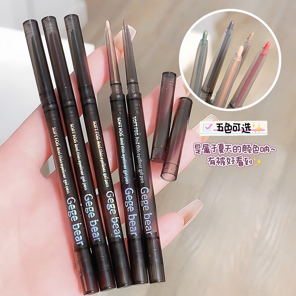 Gege Bear Gel Eyeline Pen Water Proof Matte Ultra -thin Pencil Dry Black Brown Eye Makeup Eyeliner