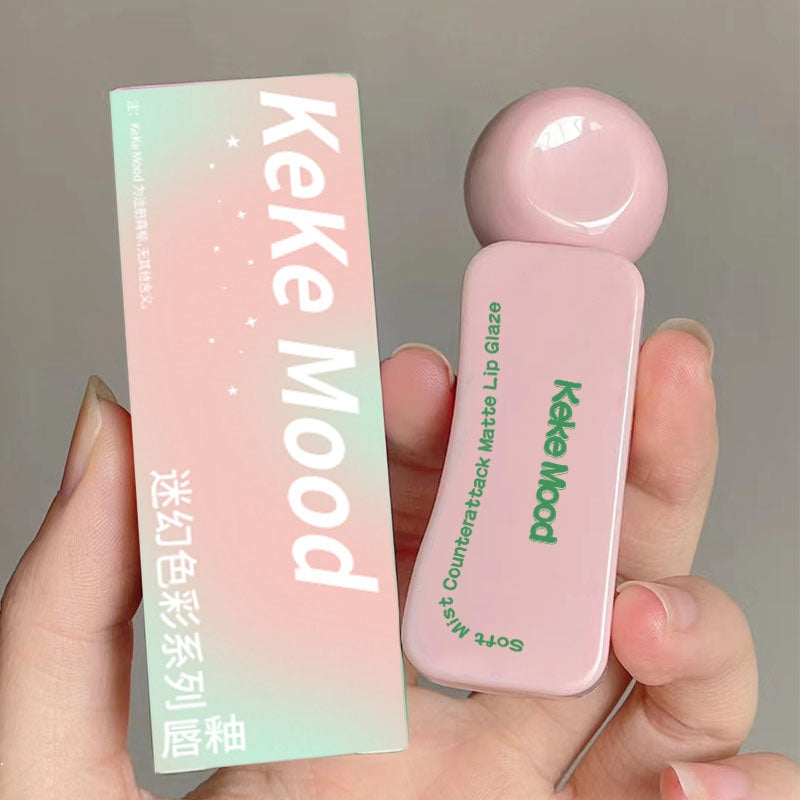 Kekemood Green Lip Gloss Matte Water Proof Moisturize Not Easy To Fade Lip Glaze Lipstick