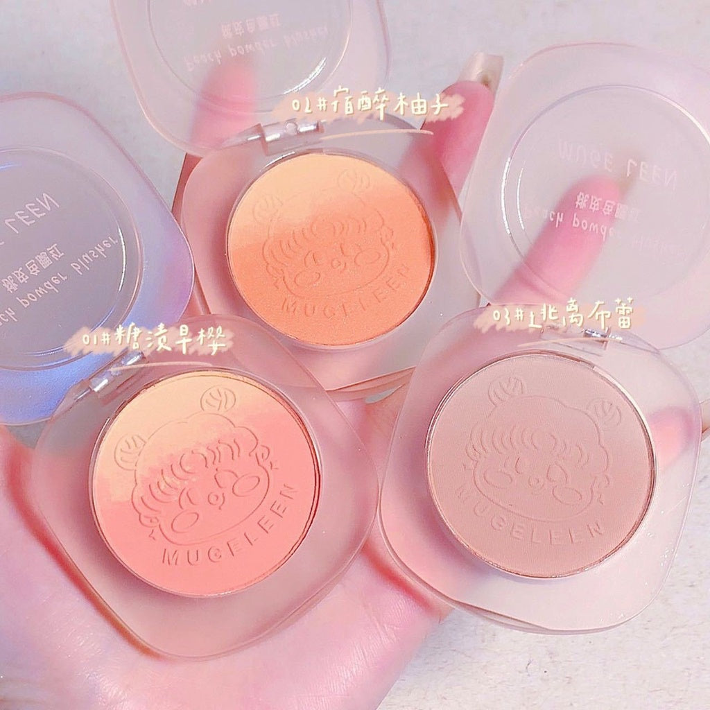 Mugeleen Blush Peach Color Nature Matte Sparkling Colorful Water Proof Lasting Blusher