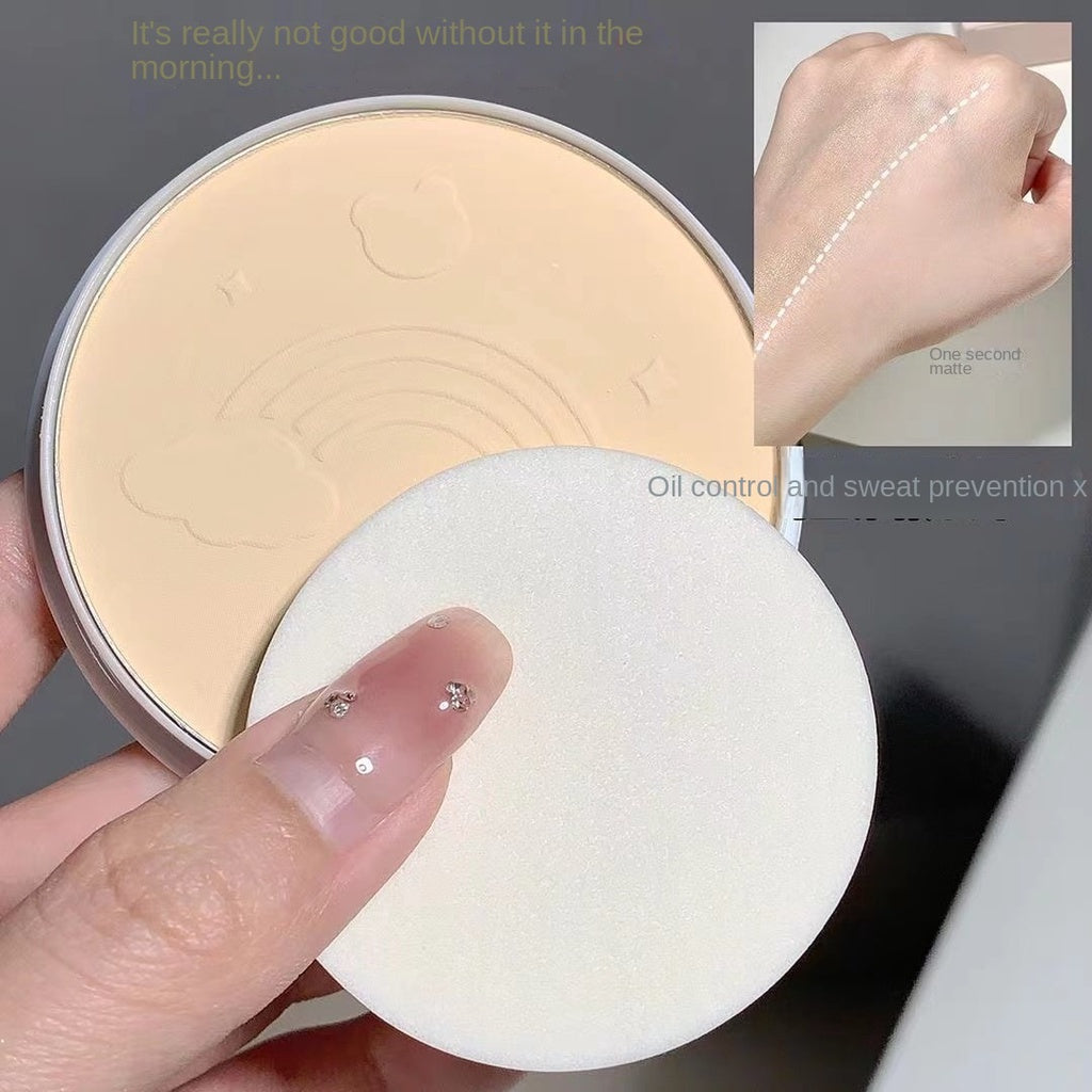 Gege Bear Cute Bear Pressed Powder Water Proof Concealer Moisturizing Makeup Setting Powder Nature Lasting Durable Powder