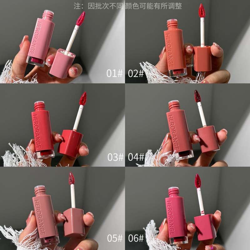 HERORANGE Lip Gloss Mirror Surface Moisturize Not Easy To Fade Water Proof Retro Lipstick