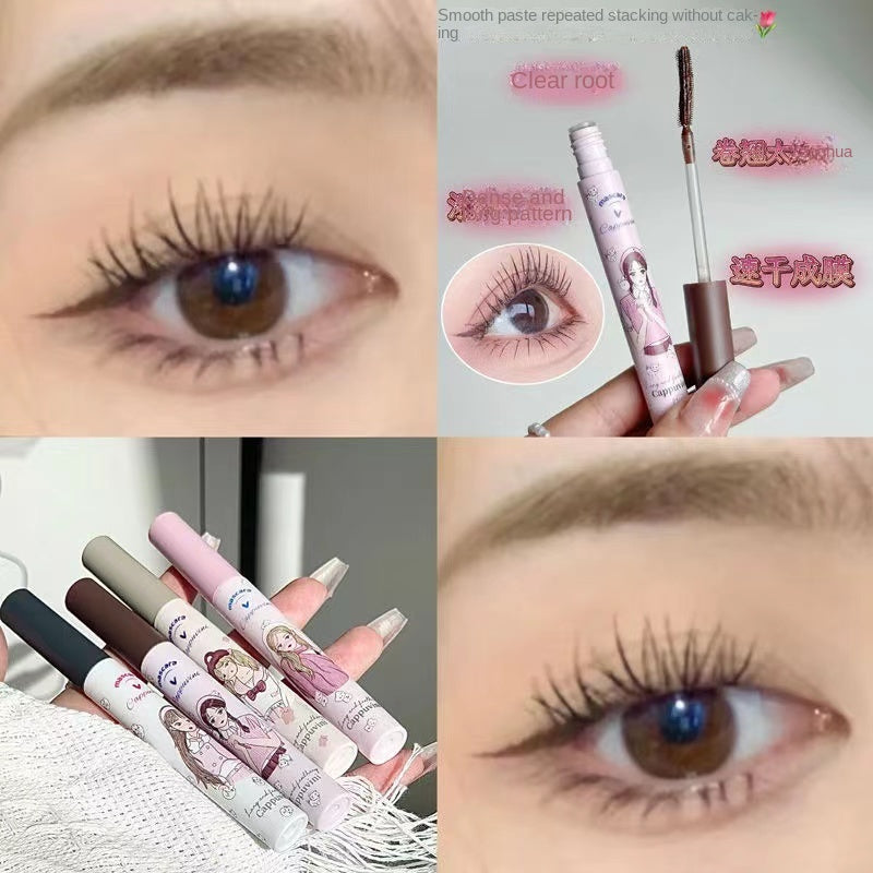 Cappuvin Little Girl Mascara Curl Lengthening Brown Beautiful Makeup Long-wearing Volumizing Water Proof Lasting Mascara