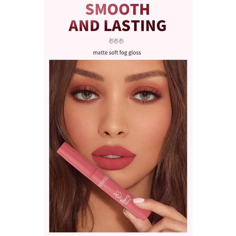 Ershi Qi Lip Gloss Matte Waterproof Not Easy To Fade Lasting Moisturizing Liquid Lipstick