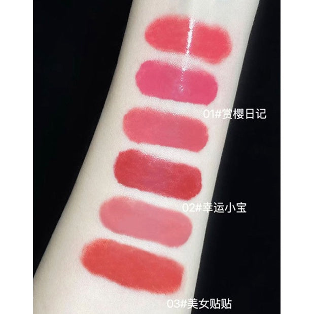 Cappuvini Dual -color Lip Gloss Moisturize Mirror Surface Water Proof Lipstick Containing A Brush