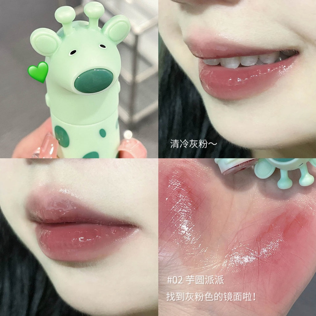 Gege Bear Cute Little Monster Lip Gloss Mirror Surface Moisturize Moisturizing Water Proof Not Easy To Fade Lasting Nature Lipstick