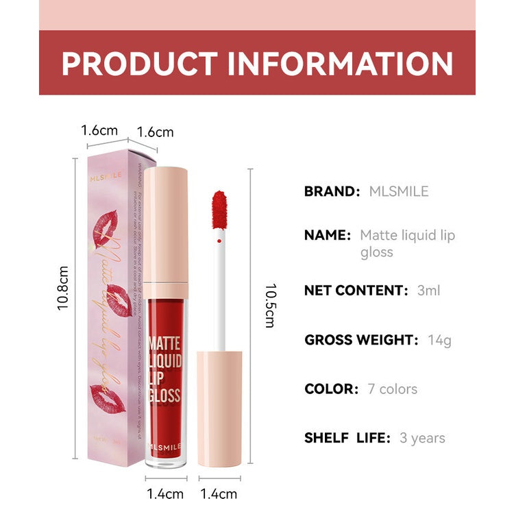 Lip Gloss Mirror Surface Matte Moisturize Moisturizing Lasting Non Stick Cup Does Not Fade Liquid Lipstick