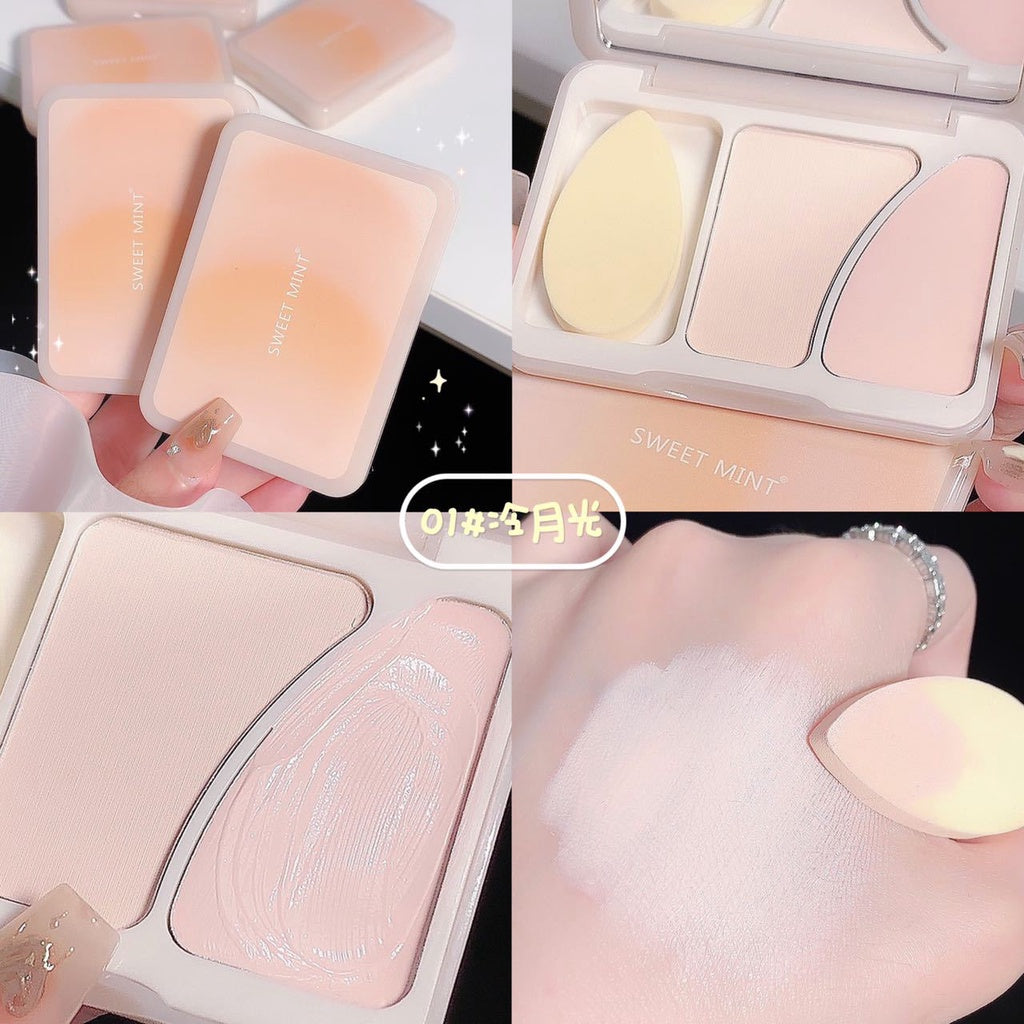 SWEET MINT Concealer Highlight Matte Moisturize Increase Facial Brightness Waterproof Dual -color High Disc