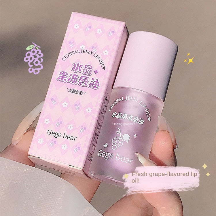 Gege Bear Jelly Lip Oil Transparent Lip Balm Moisturize Moisturizing Mirror Surface Lip Gloss