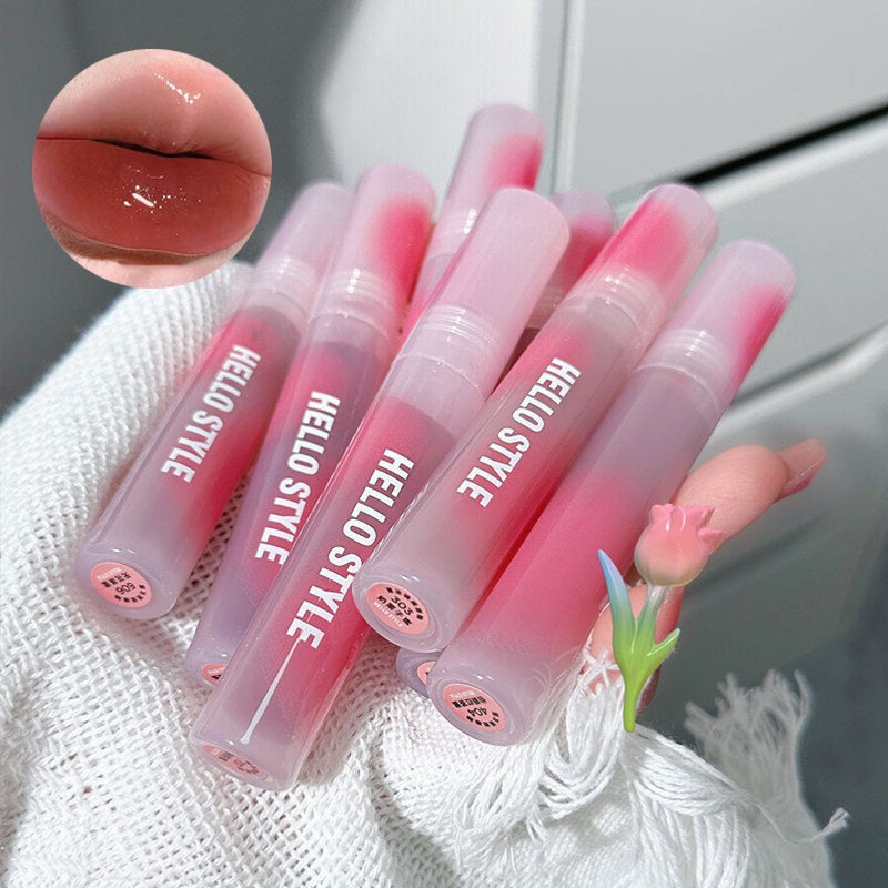 Hello Style Pink Lip Gloss Mirror Surface Lasting Moisturize Moisturizing Water Proof Lipstick