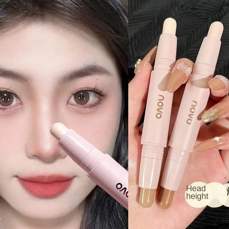 NOVO Double Head Contouring Highlight Stick Brighten Concealer Repair Face Shadow Nose Shadow Highlight Contouring Pen