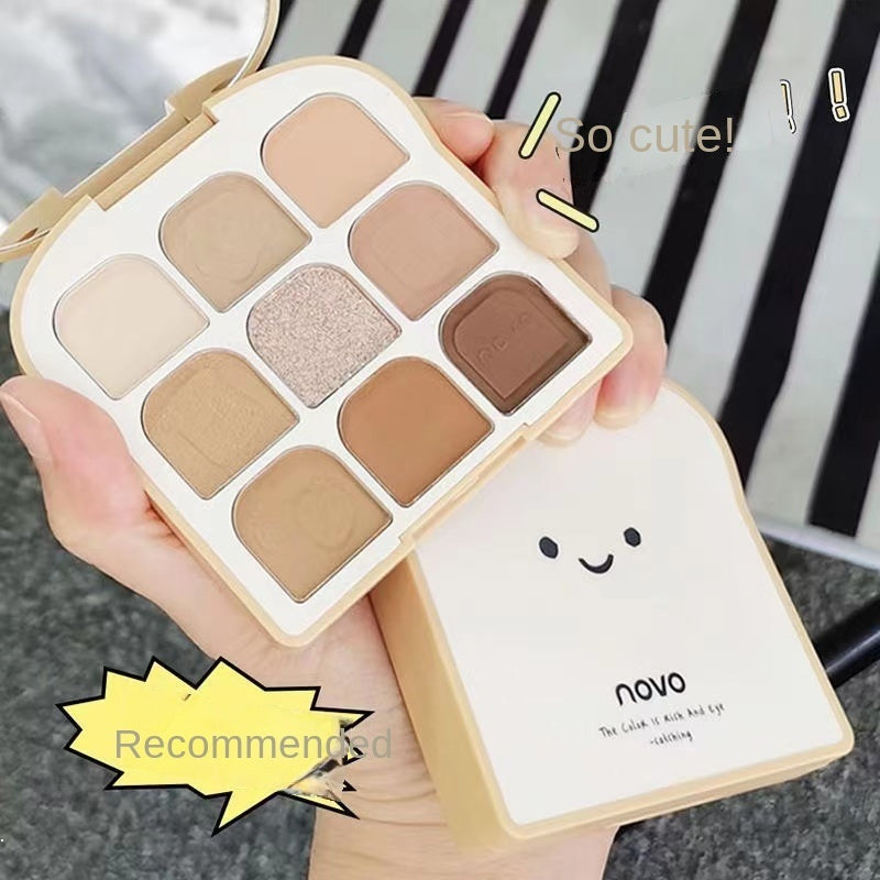 Novo Bread Shadow Tray Pearlescent Matte Sparkling Glittering Water Proof Lasting Eye Shadow